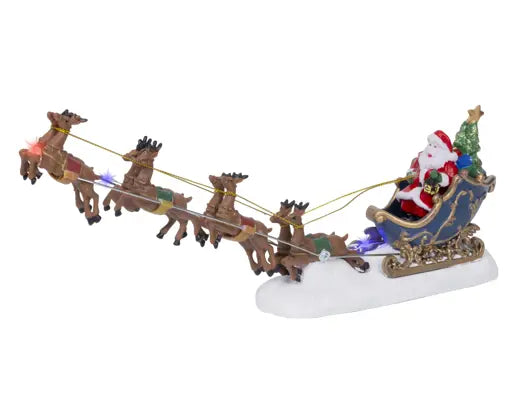 Lumineo Model Santa & Reindeer Light Up LED 33.5cm
