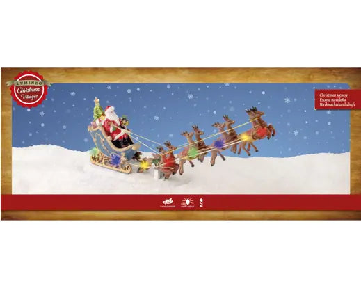 Lumineo Model Santa & Reindeer Light Up LED 33.5cm