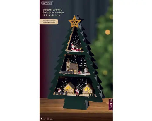 Lumineo Light Up Christmas Tree Scenery 55cm