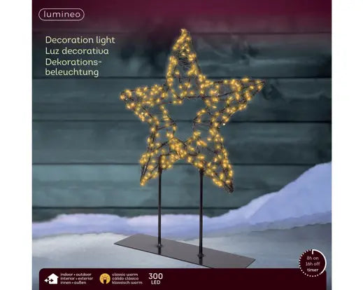 Micro LED Table Light Star Metal Black & Classic Warm