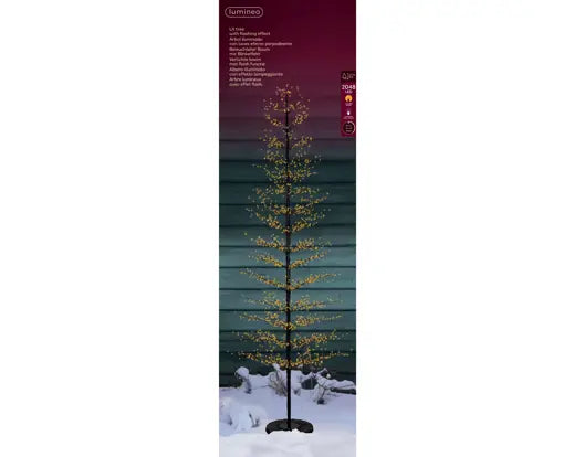 Lumineo Micro LED Tree Flashing & Static Effect Outdoor Black & Classic Warm D.110cm x H.270cm