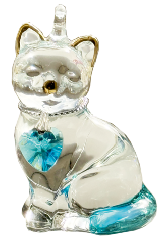 Wild Things Fantasy Glass Pretty Little Kitties Aqua