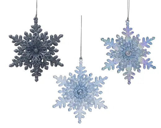 Decoris Hanging Snowflake 12cm Single Assorted