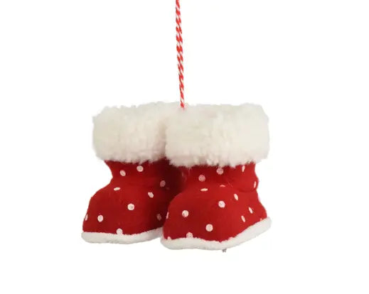 Decoris Shoe Red & White Dot Pattern 10cm