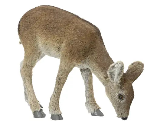 Decoris Deer Figure Faux Fur Brown 32cm