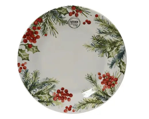 Decoris Porcelain Breakfast Plate Leaves & Berries 20.4cm x 20.4cm x 2.1cm