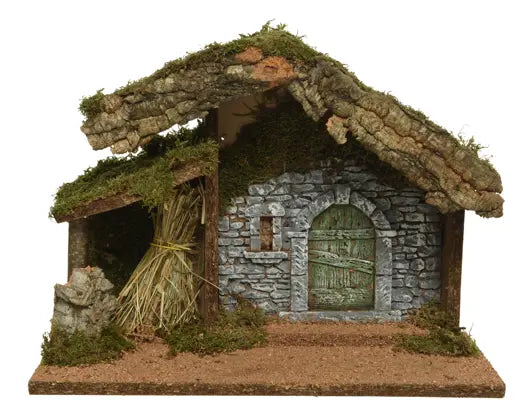 Nativity House Wood LED House Battery Operated