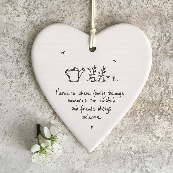 East Of India Wobbly Round Heart Home Is Where Family Belongs