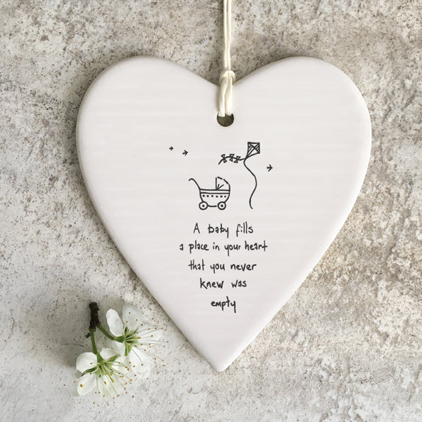 East Of India Wobbly Round Heart A Baby Fills A Place