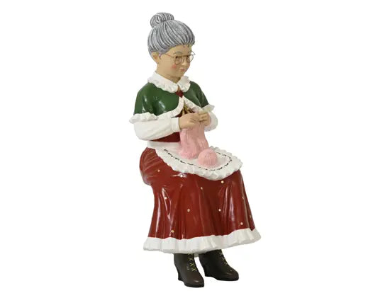 Decoris Mrs Claus Sitting & Knitting 75cm x 85cm x 145cm
