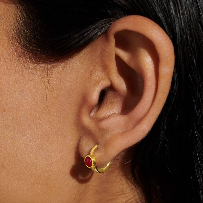 Joma Jewellery A Little 'Birthstone' Gold Plated Hoop Earrings