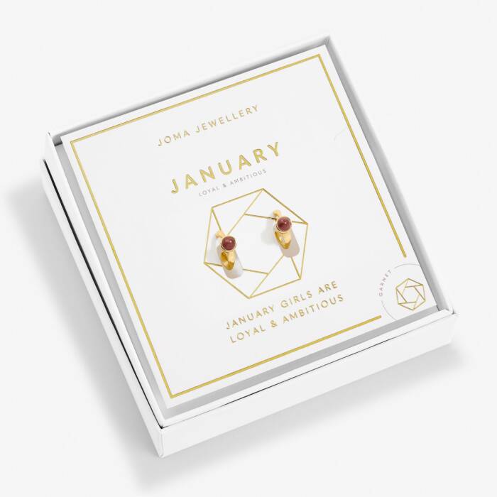 Joma Jewellery A Little 'Birthstone' Gold Plated Hoop Earrings