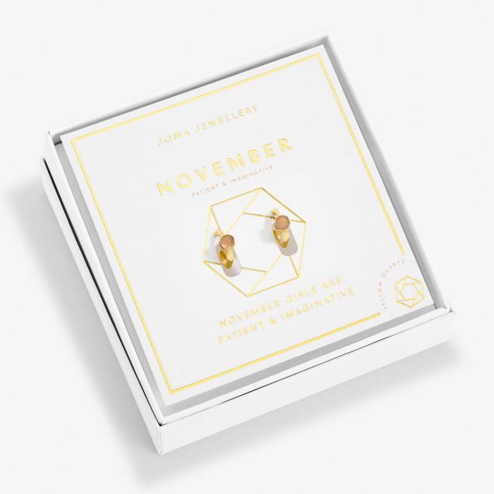 Joma Jewellery A Little 'Birthstone' Gold Plated Hoop Earrings