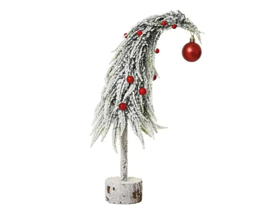 Everlands Mini Snowy Tree with Red Baubles Indoor 45cm