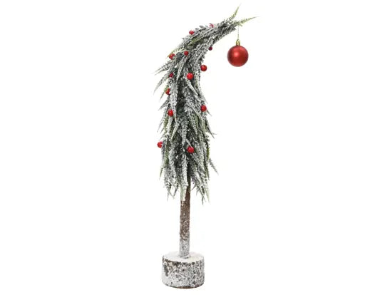 Everlands Mini Snowy Tree with Red Baubles Indoor 60cm