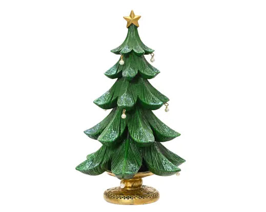 Decoris Christmas Tree with Pearls Green 13cm x 15.5cm x 24cm