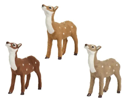 Decoris Faux Fur Deer 15.5cm Single Assorted