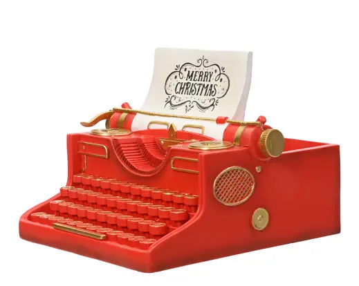Decoris Typewriter Red & Gold 30.4cm x 28.5cm x 21.6cm