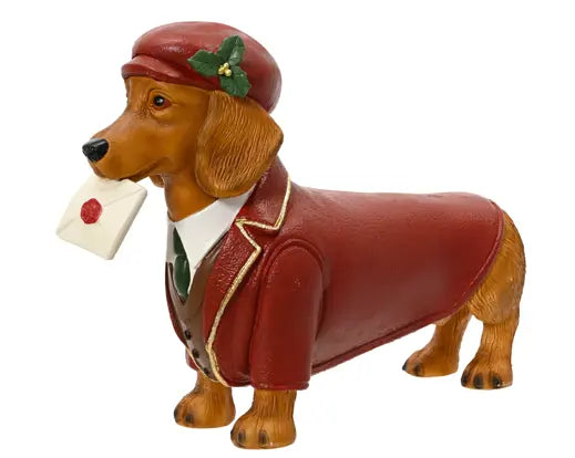Decoris Standing Dachshund with Letter 46.5cm x 13cm x 33cm