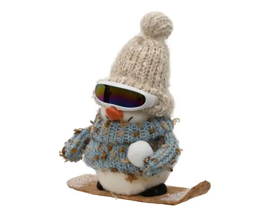 Decoris Snowboarding Snowman with Goggles 19cm