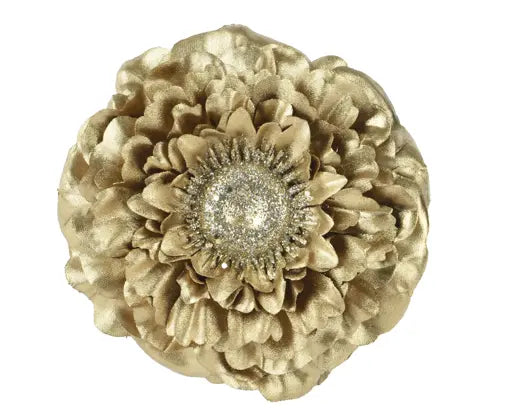 Everlands Flower On Clip Zinnia Gold 10cm x 3cm