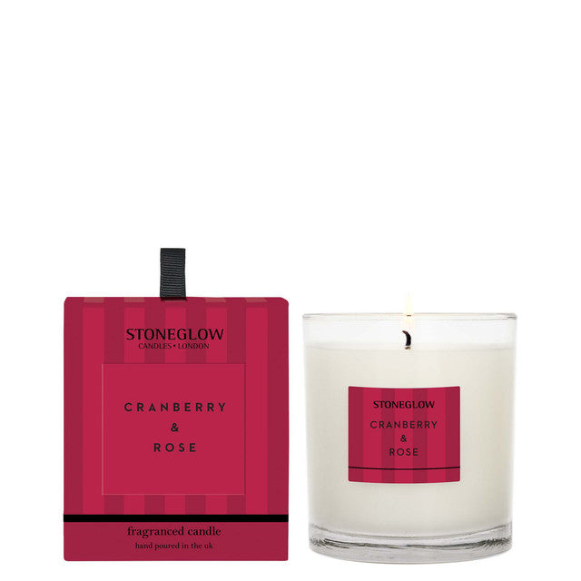 Stoneglow Tumbler Candle Cranberry & Rose