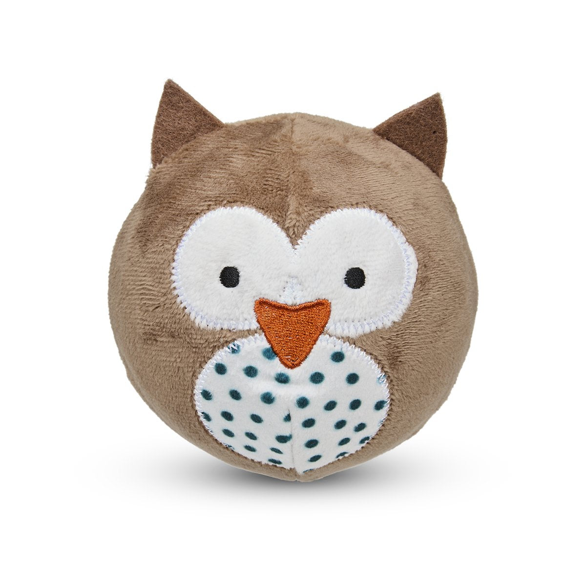 Petface Round Owl Plush Dog Toy