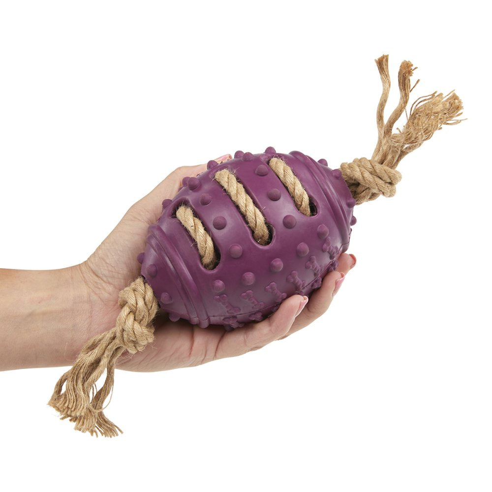 Petface Planet Nobbly Rubber Rugby Ball Dog Toy