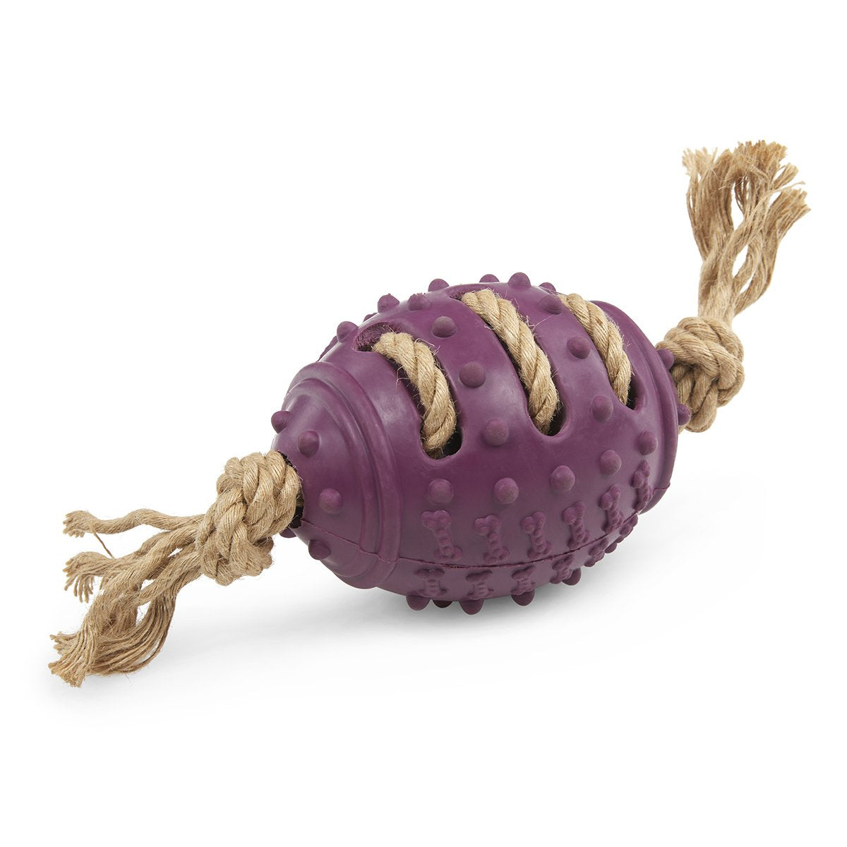 Petface Planet Nobbly Rubber Rugby Ball Dog Toy