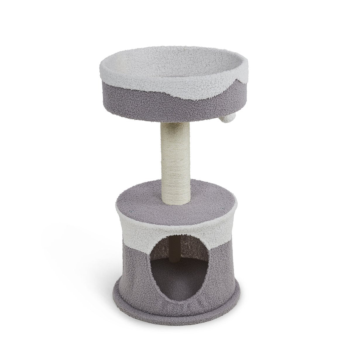 Petface Teddy Fleece Cat Hide With Scratch Post And Platform Bed