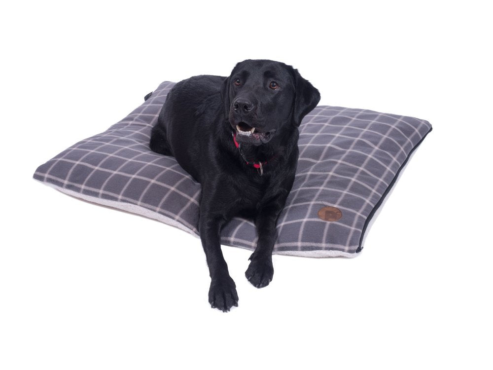 Petface Grey Window Pane Check Pet Pillow Mattress Medium