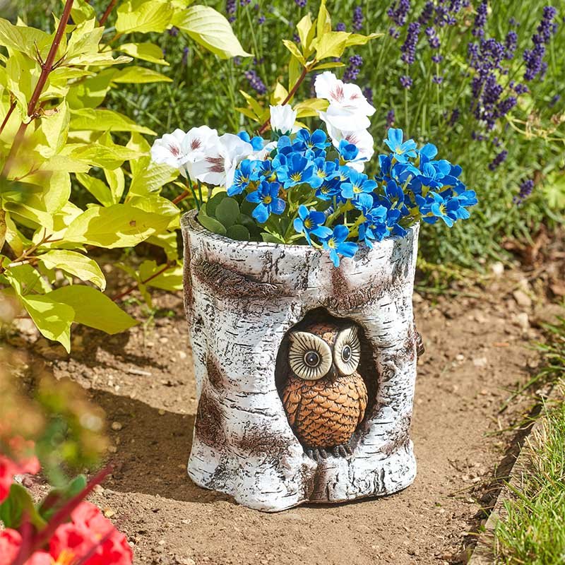 Smart Garden Owl Log Planter