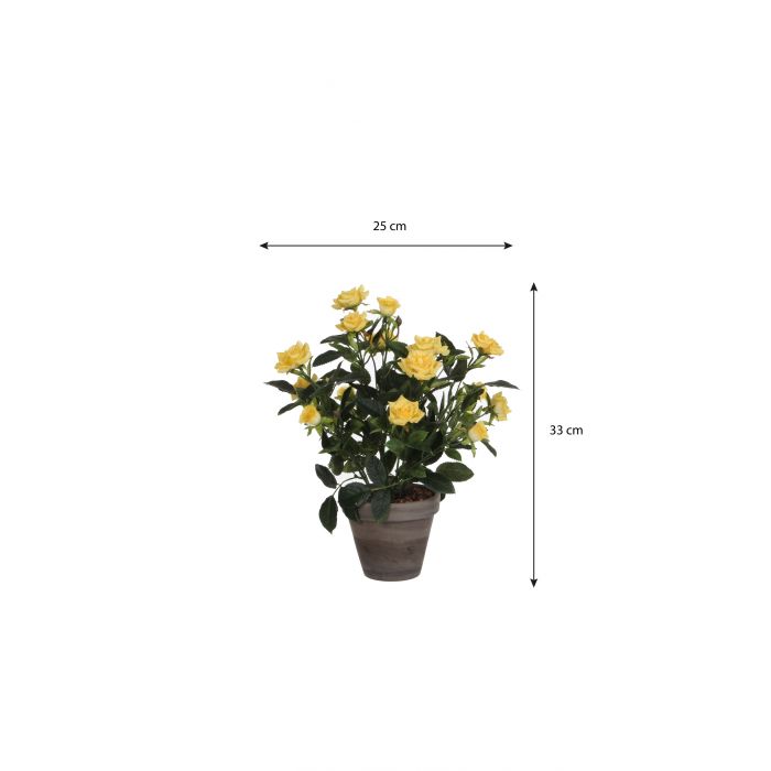 Mica Artificial Potted Rosebush 33cm