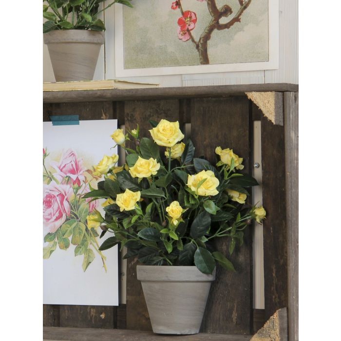 Mica Artificial Potted Rosebush 33cm