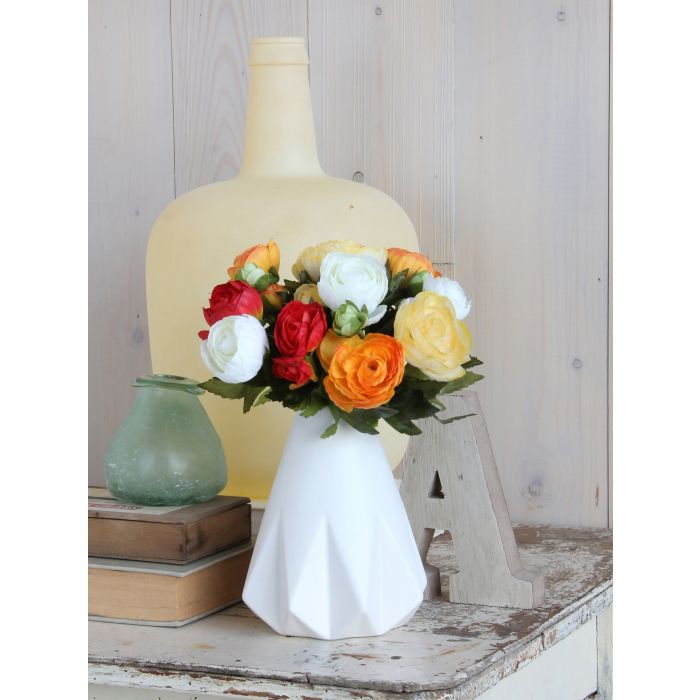 Mica Faux Bouquet Ranunculus Orange 22cm
