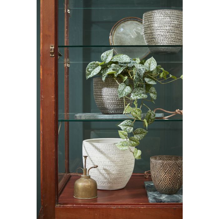 Mica Carrie Pot Round Light Grey