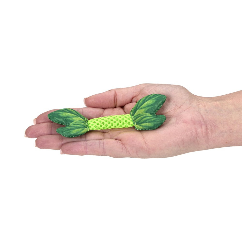 Petface Fresh Breath Mint Leaves With Catnip Plush Cat Toys 2 Pack