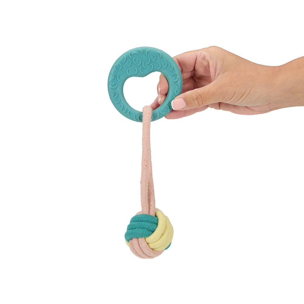 Petface Little Rope Ball with TPR Handle Dog Toy