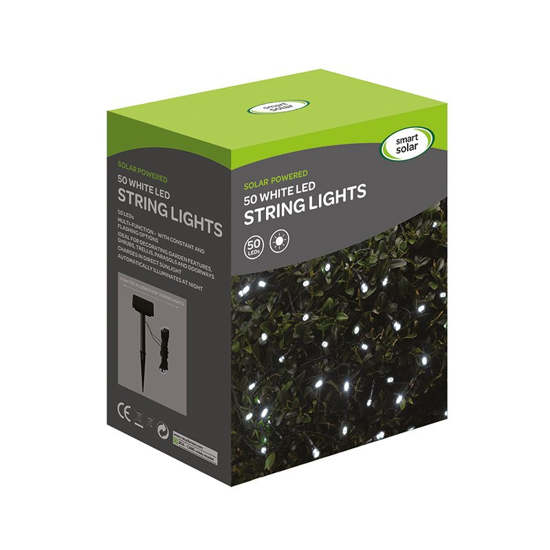 Smart Garden 50 Solar Strings Cool White String Lights