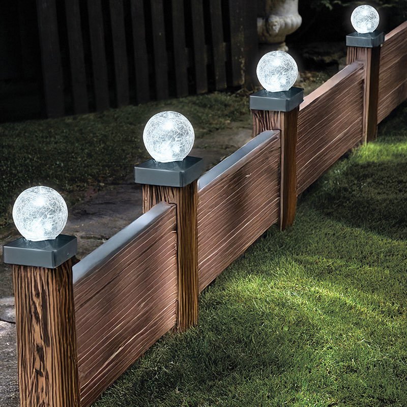 Smart Garden Crackle Ball Post Lights 4 Pack
