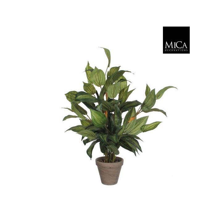 Mica Artificial Hosta In Grey Pot 65cm