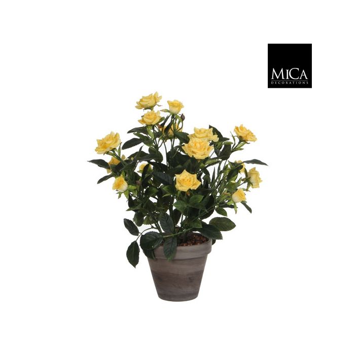 Mica Artificial Potted Rosebush 33cm