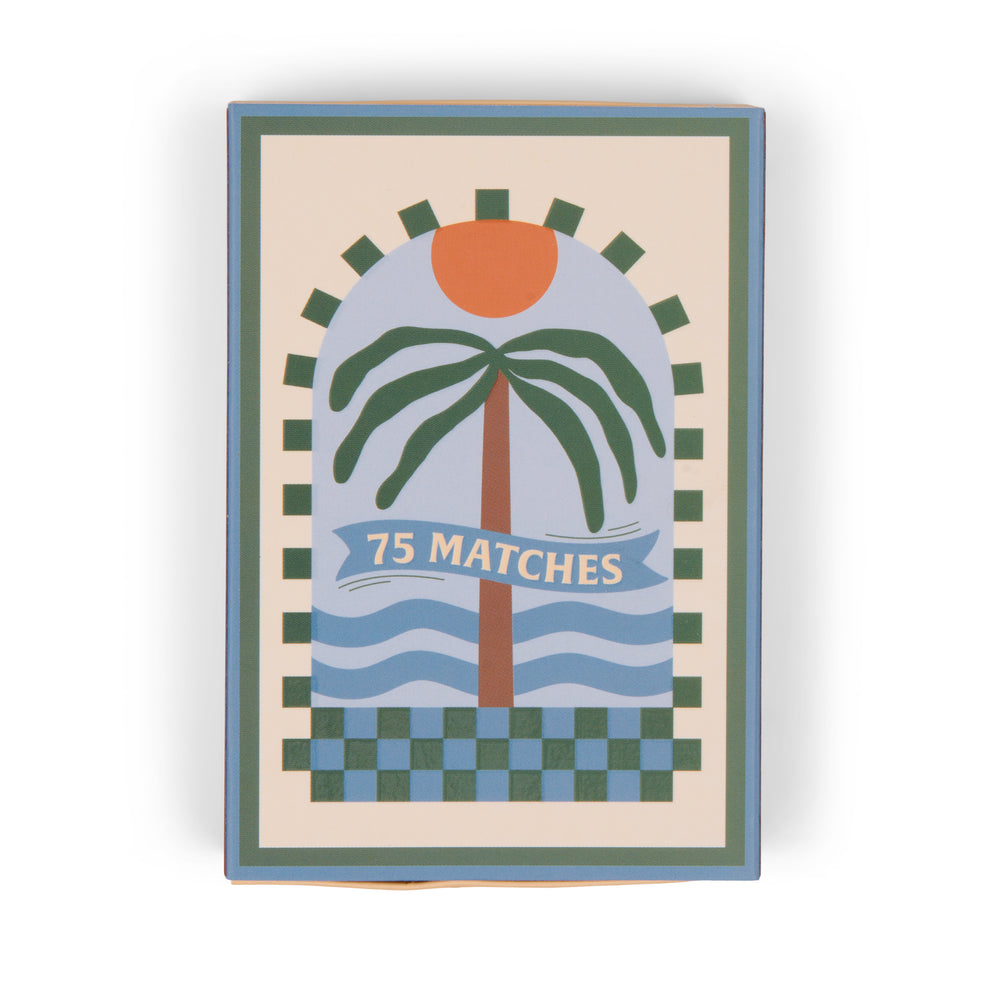 Adopo Boxed Matches "Palm Tree" Dark Green - 75 matches (9.6 CM)