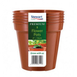 Stewart Plastics Flower Pots Pack Of 10 Terracotta 3"