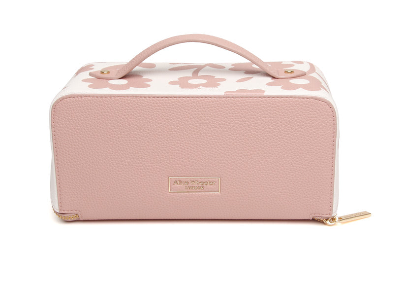 Alice Wheeler Train Case Pink Floral