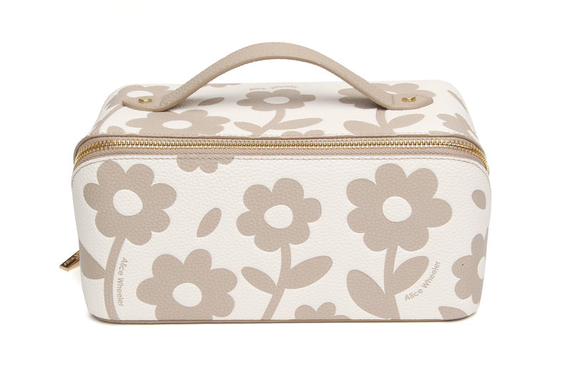 Alice Wheeler Floral Train Case Stone