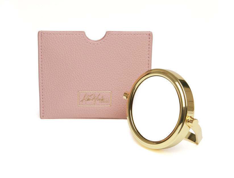 Alice Wheeler Mirror & Pouch 7X Magnification Pink