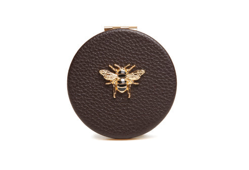 Alice Wheeler London Chocolate Round Compact Mirror