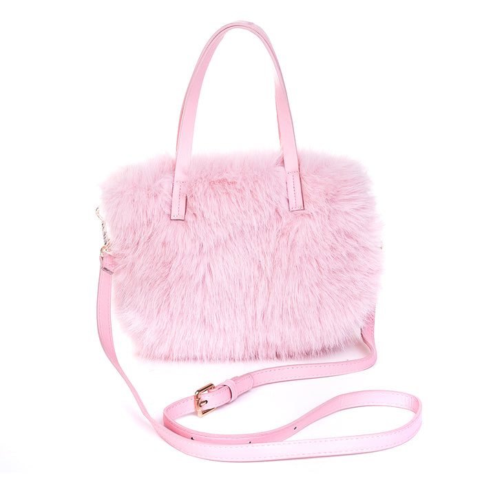 Park Lane Pink Faux Fur Shoulder Bag
