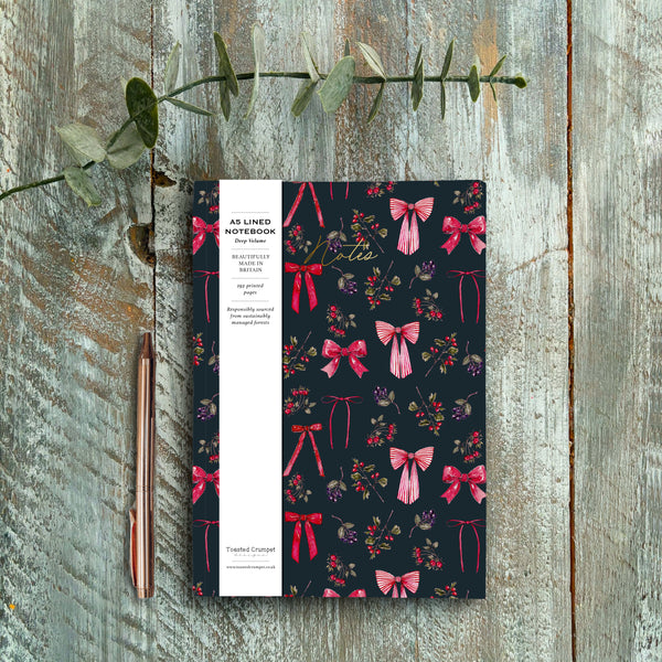 Toasted Crumpet Bow & Berries (Noir) A5 Chunky Notebook